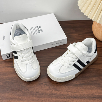Dječje tenisice s Velcro kopčanjem – bijele, udobne, sintetička koža, unisex, mekana potplata, uzrast 4–12, jesen 2025
