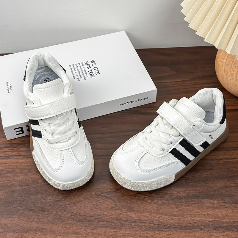 Dječje tenisice s Velcro kopčanjem – bijele, udobne, sintetička koža, unisex, mekana potplata, uzrast 4–12, jesen 2025