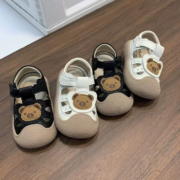 Ljetne sandale za bebe i malu djecu, zatvoren prst, mekana podloga, unisex cipele za hodanje, sladak dizajn medvjedića