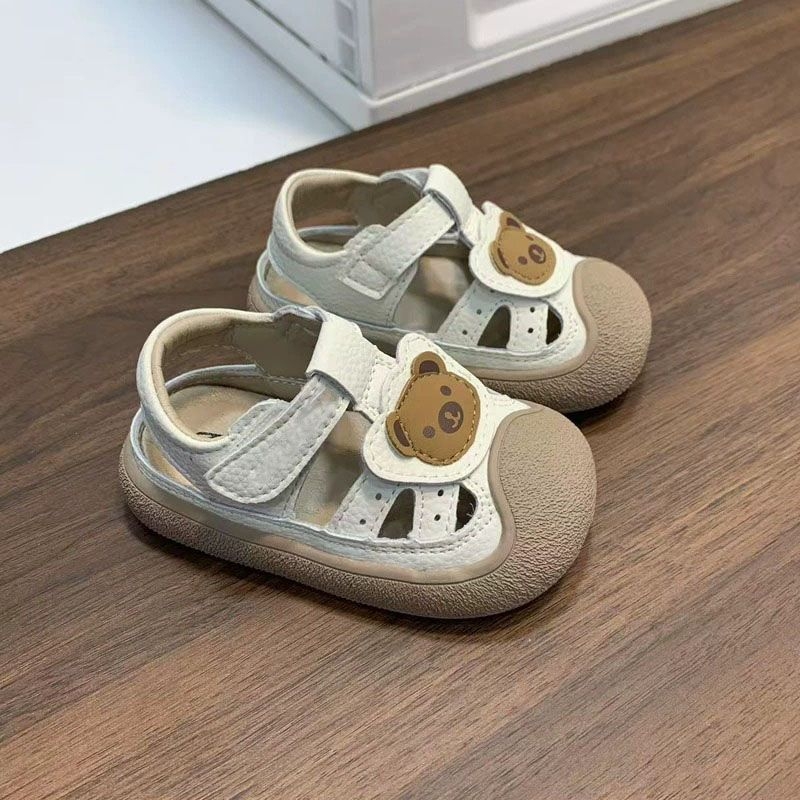 Ljetne sandale za bebe i malu djecu, zatvoren prst, mekana podloga, unisex cipele za hodanje, sladak dizajn medvjedića