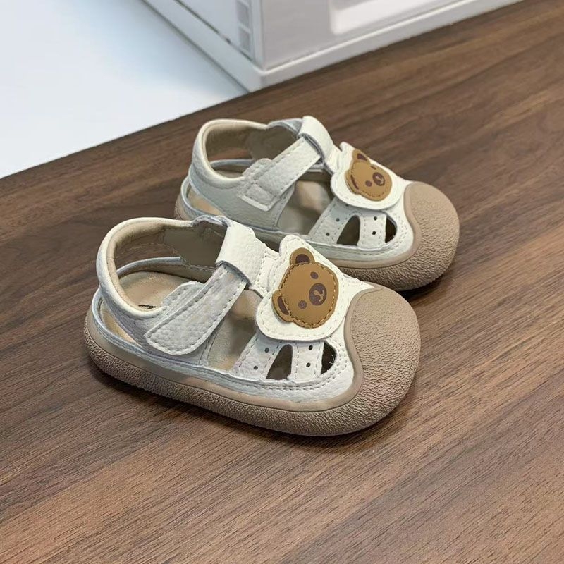 Ljetne sandale za bebe i malu djecu, zatvoren prst, mekana podloga, unisex cipele za hodanje, sladak dizajn medvjedića