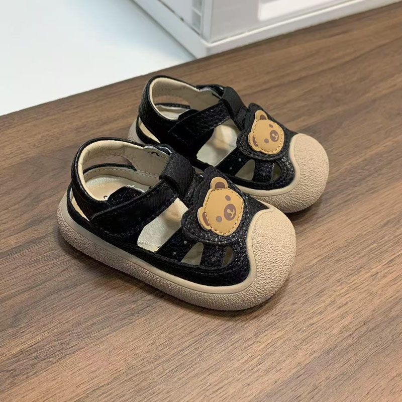 Ljetne sandale za bebe i malu djecu, zatvoren prst, mekana podloga, unisex cipele za hodanje, sladak dizajn medvjedića
