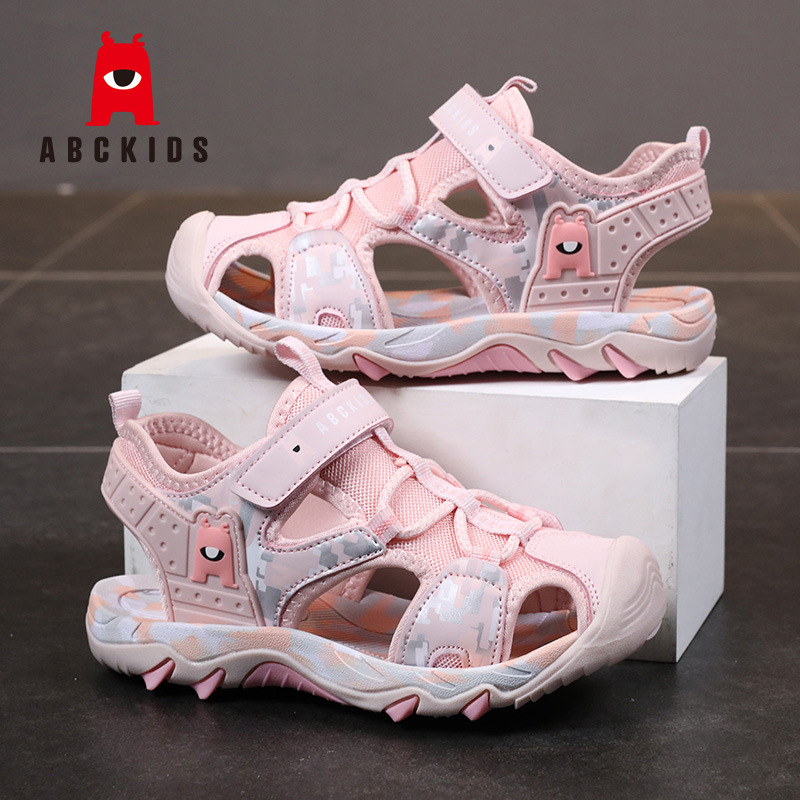 Abckids Dječje ljetne sandale s zatvorenim prstom, zaštita od udara, sportske plažne sandale s mekanom sole