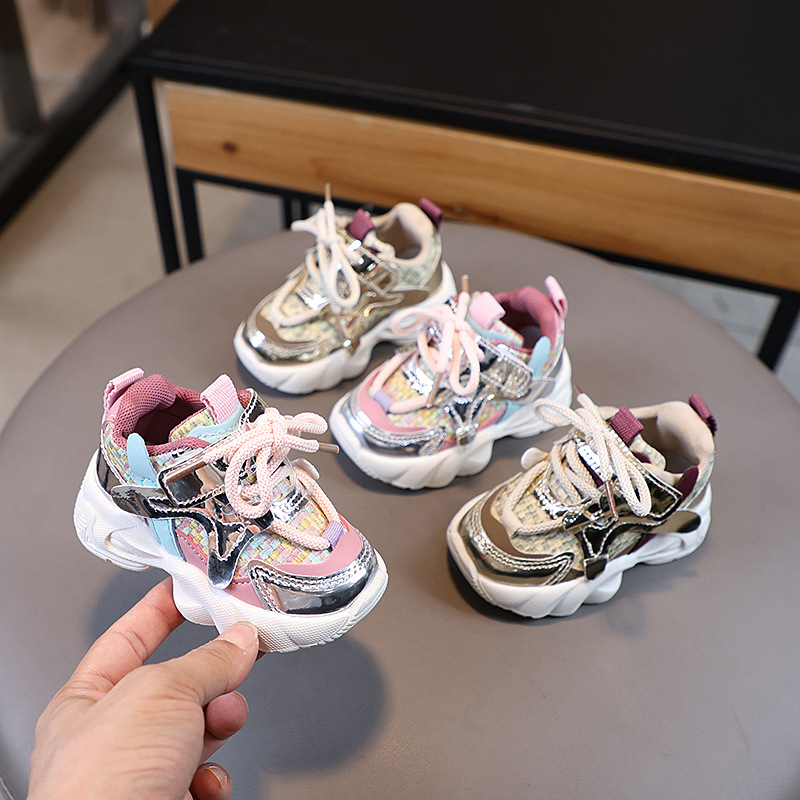 Cipele za bebe i malu djecu za dječake i djevojčice, prozračne, mekani đonovi, proljeće–jesen 2024, stil dad shoes