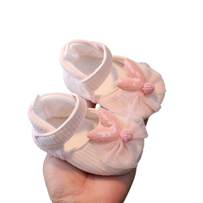 Baba hercegnő cipő hálós masnival, puha talppal, tanuló járáshoz, Velcro-zár, 0–15 hónapig