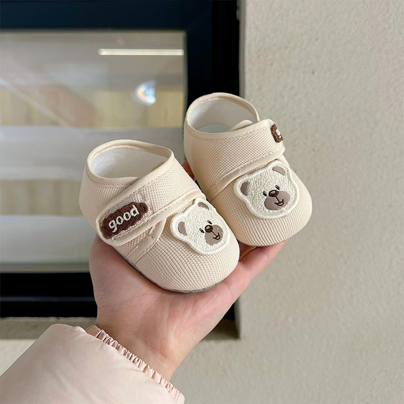 Cipele za bebe za učenje hodanja s mekanom potplatom i protukliznim dnom, 0–12 mjeseci, unisex, cartoon dizajn, Velcro zatvaranje