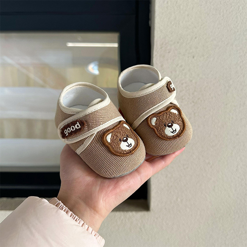 Cipele za bebe za učenje hodanja s mekanom potplatom i protukliznim dnom, 0–12 mjeseci, unisex, cartoon dizajn, Velcro zatvaranje