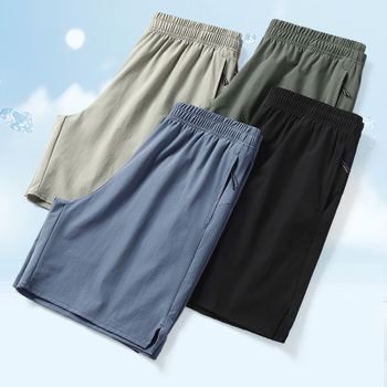 Muške capri hlače od hladnog Ice Silk materijala, lagane i prozračne, ljetni sportski casual kroj