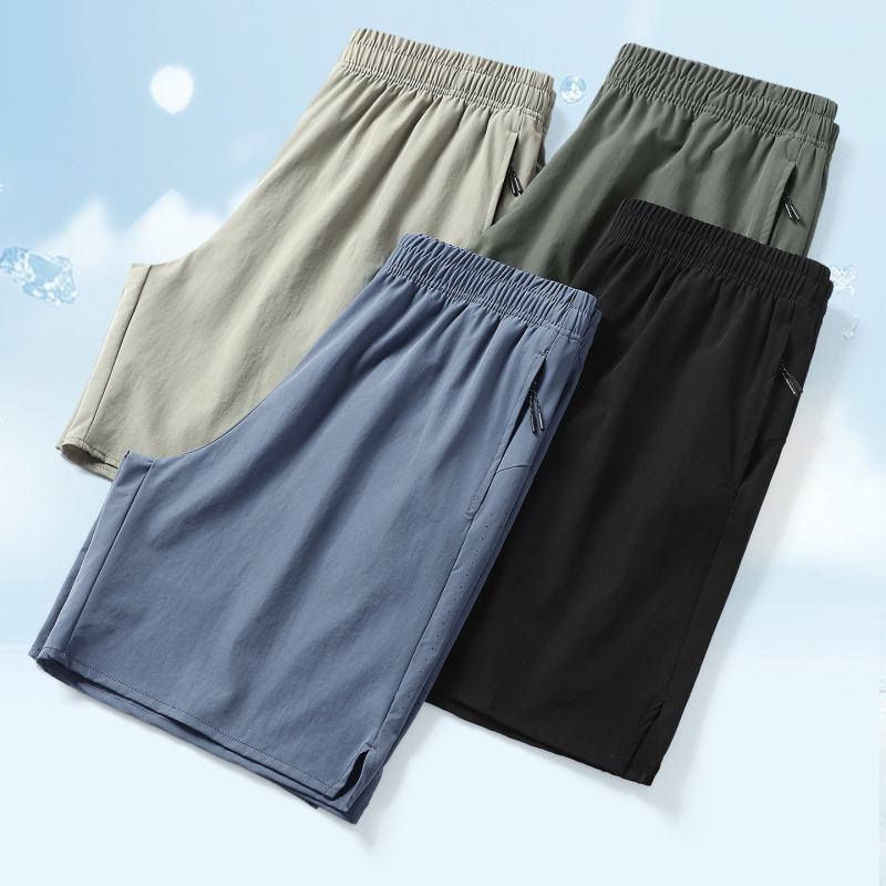Muške capri hlače od hladnog Ice Silk materijala, lagane i prozračne, ljetni sportski casual kroj