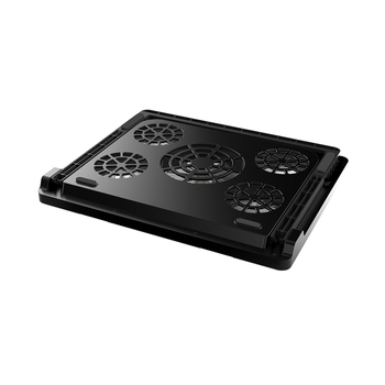 Ötventilátoros laptop hűtőpad, több irányban állítható, dupla kapcsoló gaming notebookhoz