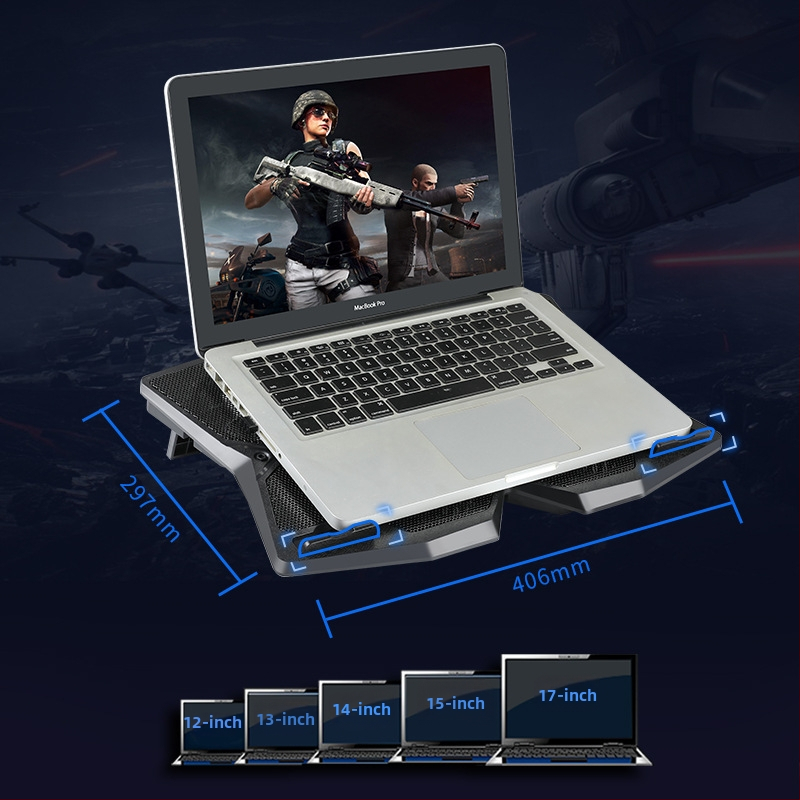 S400 chladič na notebook – stojan na chladenie pre 14–15,6 palca s štyrmi ventilátormi, výkonné chladenie