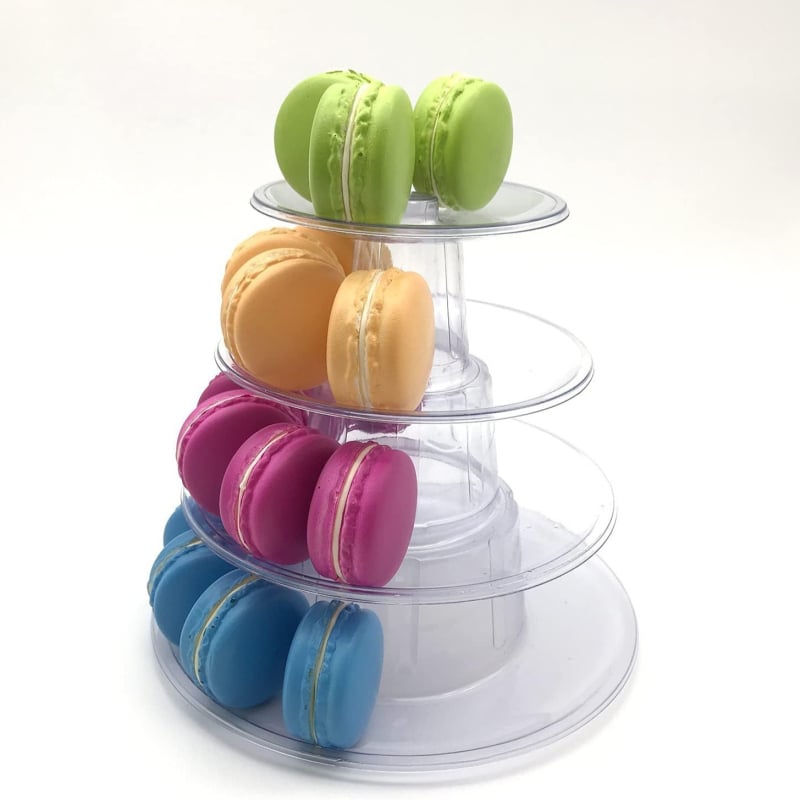 Stand cu 4 etaje pentru macarons, suport pentru tort de nuntă, afișaj pentru deserturi