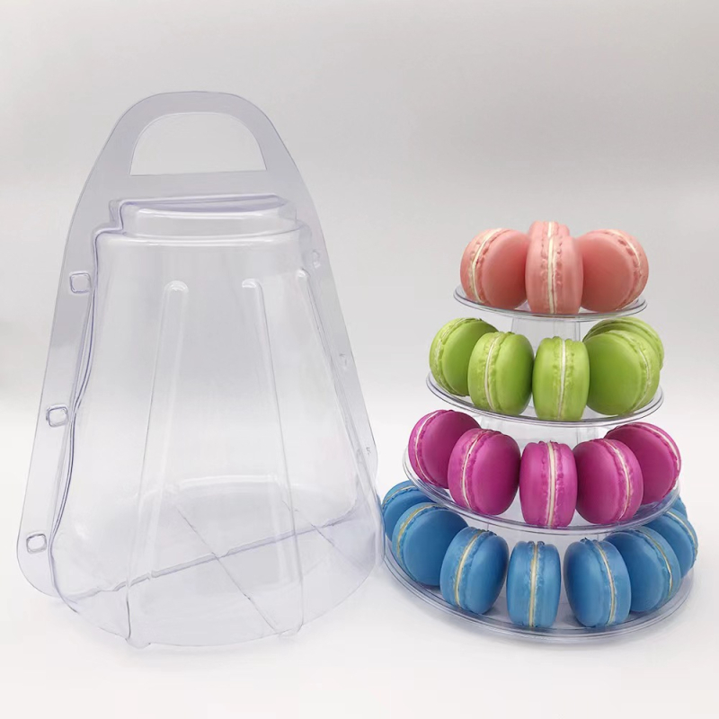 Stand cu 4 etaje pentru macarons, suport pentru tort de nuntă, afișaj pentru deserturi