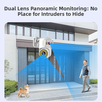 4G kamera 360° bezdrôtové monitorovanie s dvojitým displejom, domáci HD monitor, 360° nočná vízia