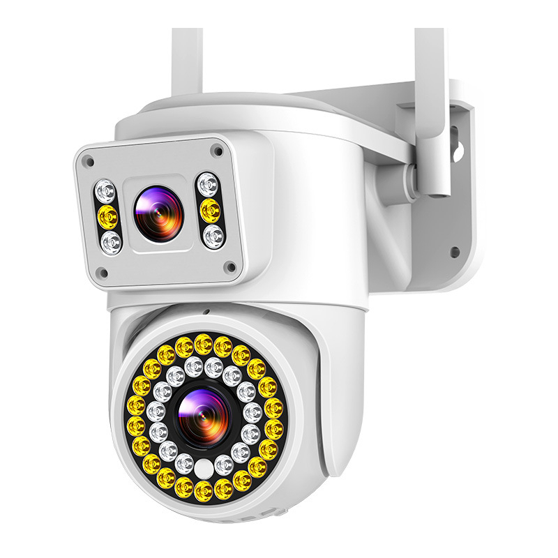 4G kamera 360° vezeték nélküli megfigyelés, dupla képernyő, otthoni HD monitor, 360° éjjellátás