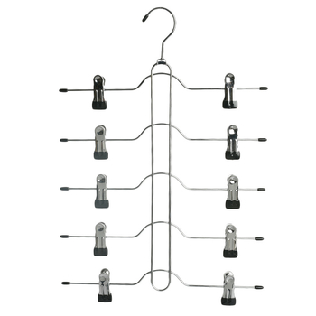 Мултифункционална щипка за панталони и поли, метална закачалка за дрехи, многоетажно закачало с клипове, против подхлъзване, без следи