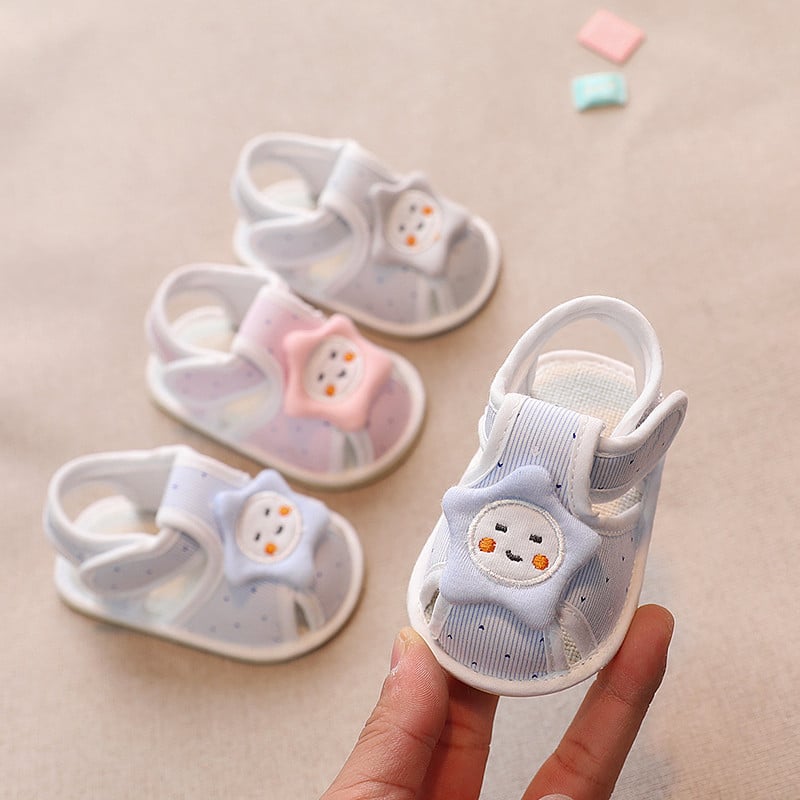 Nyári babacipő, lábvédelem, puha talppal, csúszásmentes vászoncipő, Velcro-zár, légáteresztő, méretek 3, 8 és 12