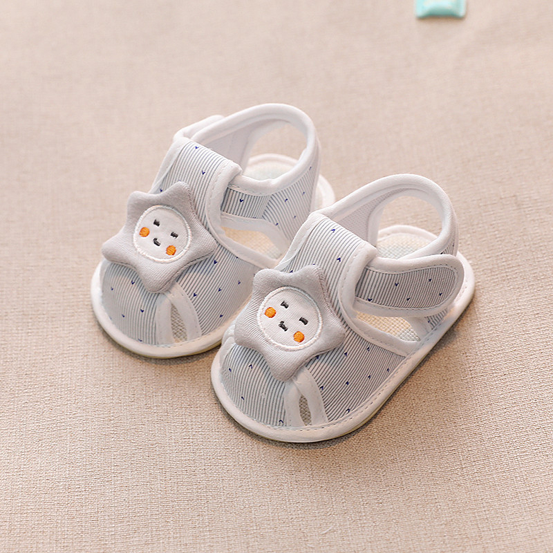 Nyári babacipő, lábvédelem, puha talppal, csúszásmentes vászoncipő, Velcro-zár, légáteresztő, méretek 3, 8 és 12