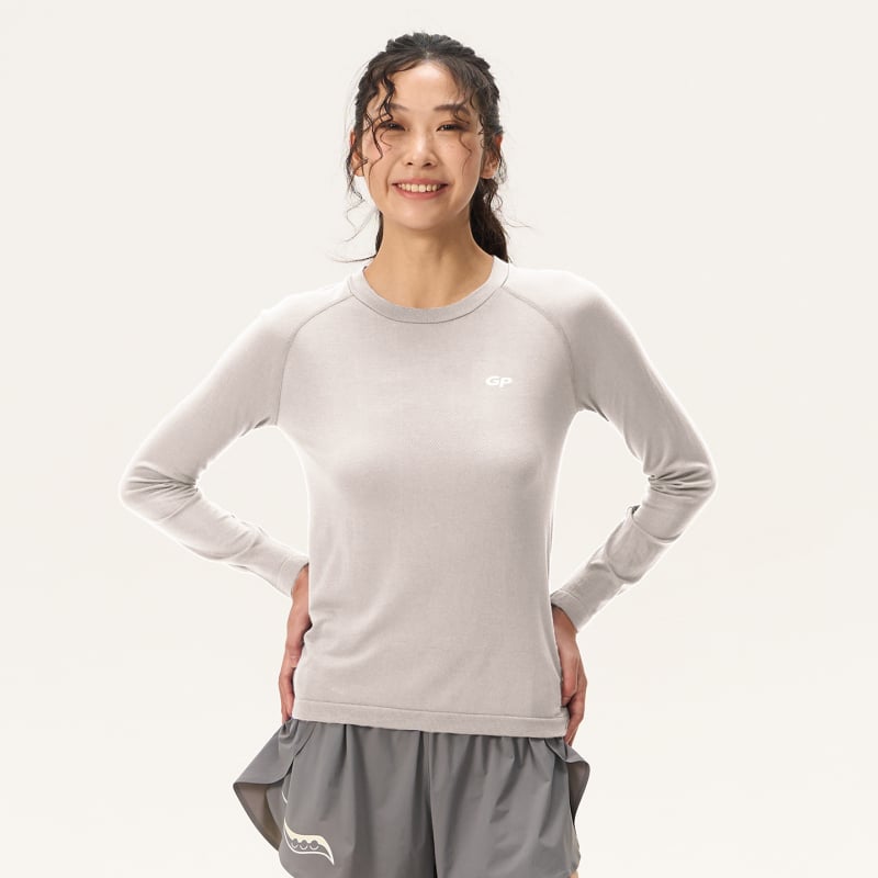 Gray Shell женска блуза с дълъг ръкав от Tencel, бързосъхнеща за спорт на открито — пешеходни походи, бягане, катерене