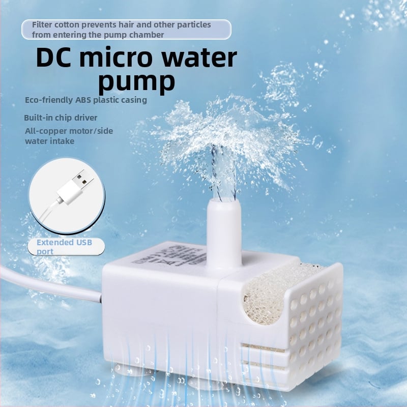 USB αντλία νερού 1W για γάτες, 12V υποβρύχια αντλία νερού για υδροπονία και σιντριβάνι, συμπαγής αντλία διακόσμησης με βράχους