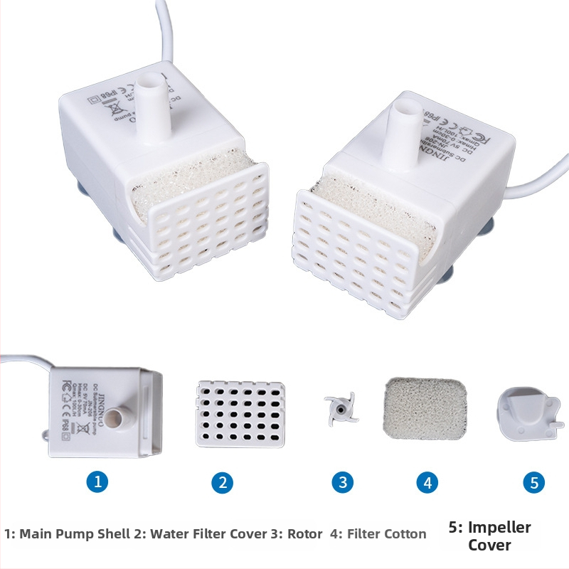 USB αντλία νερού 1W για γάτες, 12V υποβρύχια αντλία νερού για υδροπονία και σιντριβάνι, συμπαγής αντλία διακόσμησης με βράχους