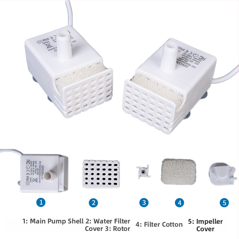 USB αντλία νερού 1W για γάτες, 12V υποβρύχια αντλία νερού για υδροπονία και σιντριβάνι, συμπαγής αντλία διακόσμησης με βράχους