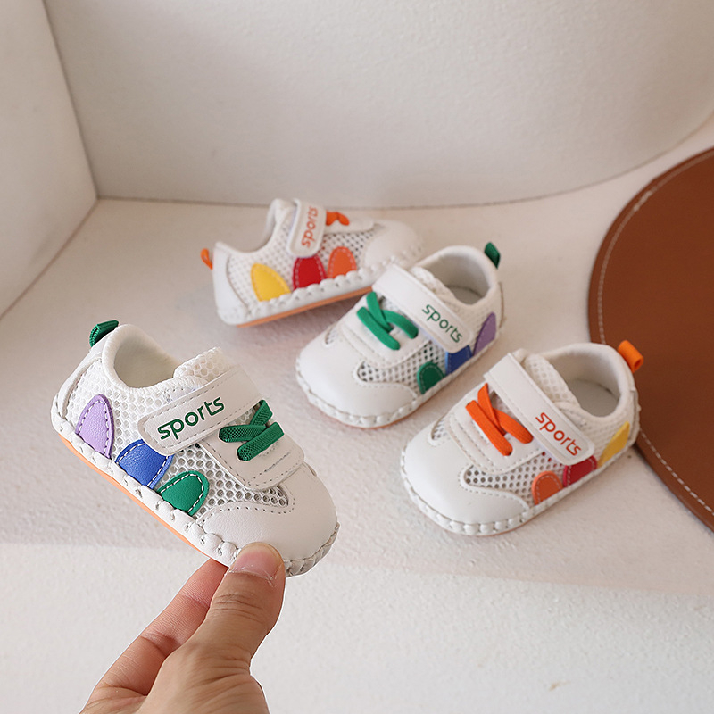 Ljetne cipele za bebe 12–36 mjeseci, unisex, mekana podloga, mrežasti gornji dio, korejski stil, zatvaranje na Velcro