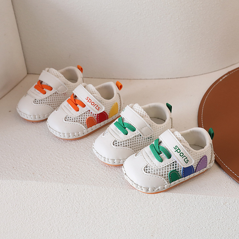 Ljetne cipele za bebe 12–36 mjeseci, unisex, mekana podloga, mrežasti gornji dio, korejski stil, zatvaranje na Velcro