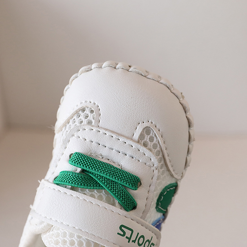 Ljetne cipele za bebe 12–36 mjeseci, unisex, mekana podloga, mrežasti gornji dio, korejski stil, zatvaranje na Velcro