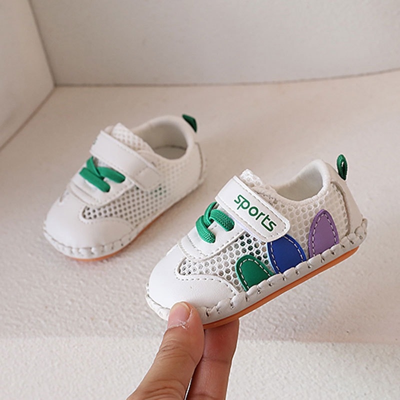 Ljetne cipele za bebe 12–36 mjeseci, unisex, mekana podloga, mrežasti gornji dio, korejski stil, zatvaranje na Velcro