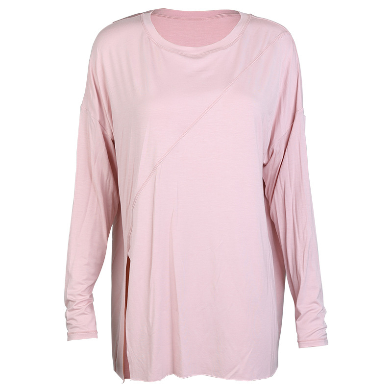 Női Slim-Fit gyorsan száradó jóga felső, hosszú ujjú, lélegző viszkóz (rayon) keverék, 95% viszkóz és 5% spandex
