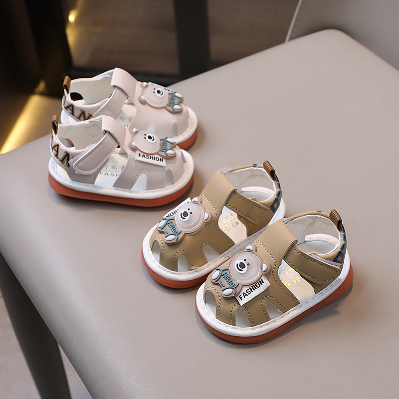 Ljetne unisex dječje cipele za hodanje s mekanom potplatom, Velcro sandale, za uzrast 12–36 mjeseci, crtić dizajn