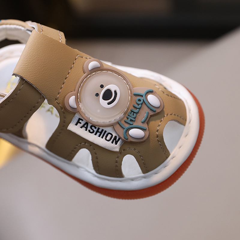 Ljetne unisex dječje cipele za hodanje s mekanom potplatom, Velcro sandale, za uzrast 12–36 mjeseci, crtić dizajn