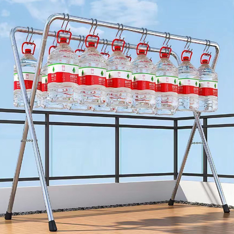 Nerđajući čelični stojeći sušilac za odjeću s dvostrukim šipkama, za balkon i kućnu upotrebu