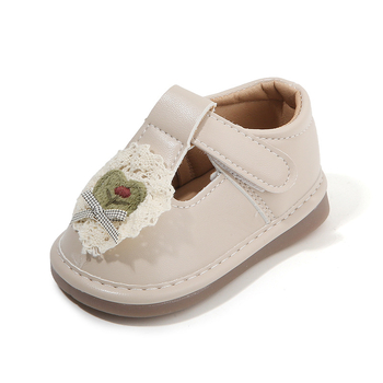 Lányoknak készült baba- és totyogócipő, puha talppal, csúszásmentes, hercegnő-stílus, Velcro-zárás