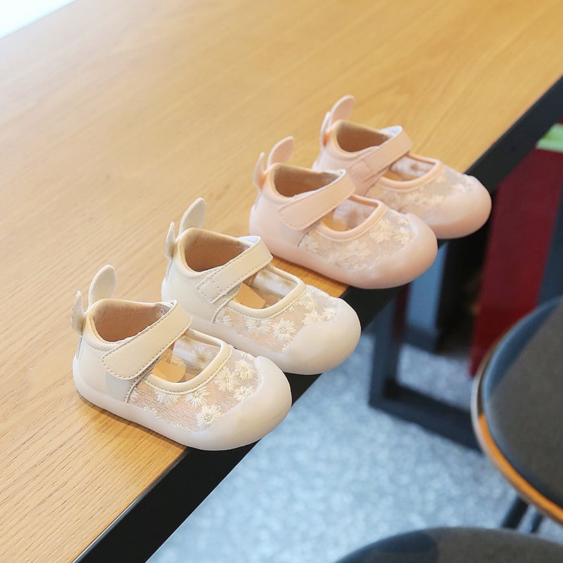 Dječje sandale za učenje hodanja s mekanom potplatom, prozračni mrežasti gornji dio, Velcro zatvarač, stil princeze