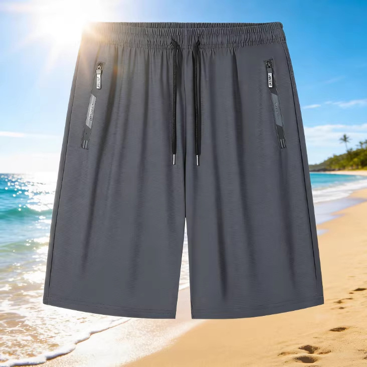 Muške ljetne šorce od ledene svile, brzo se suše, kapri dužine, visoka elastičnost, labav kroj, sportsko-plažni šorce