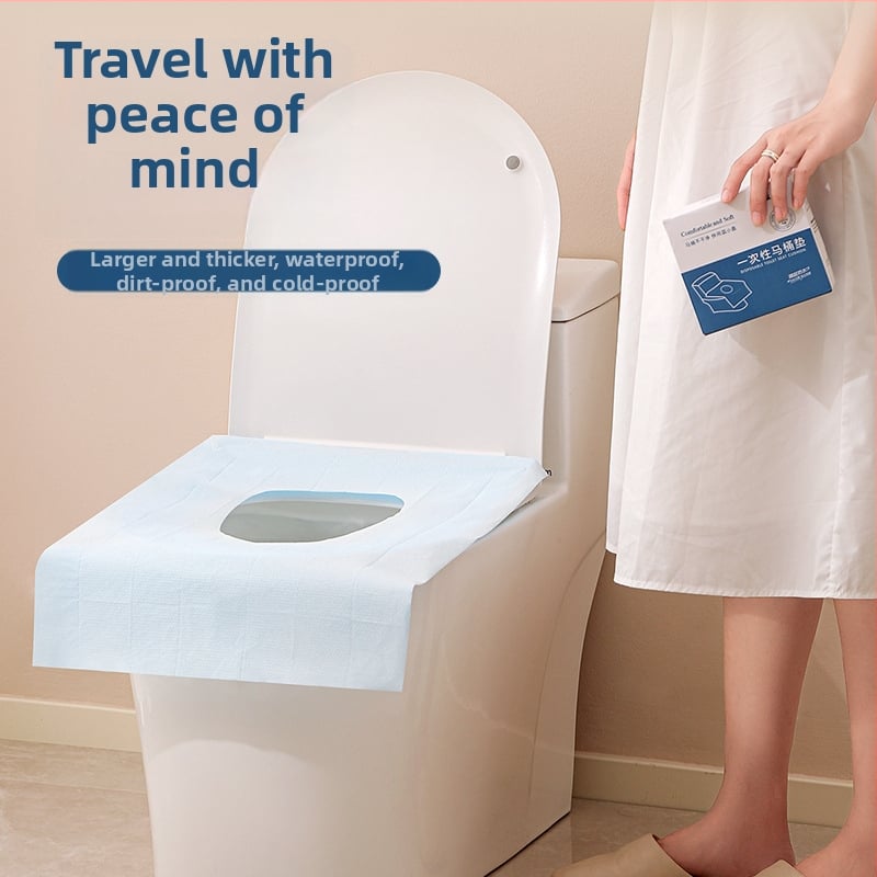 Jednokratna podloga za WC s potpuno pokrivenim vodootpornim slojem, samoljepljiva, za razdoblje poslije poroda i putovanja