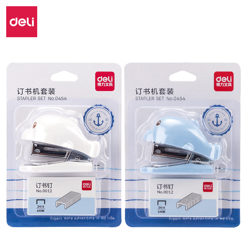 Deli 0454 mini spajalica set s preslatkim dupinom, broj 12 spajalica