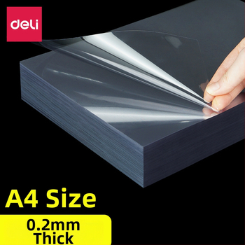 Deli 3820 Priehľadná A4 perforovaná obálka na viazanie s PVC krytím, 50 listov v sade
