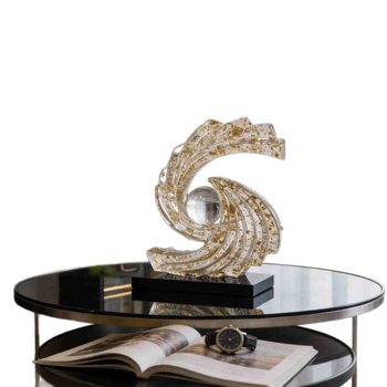 Ornament decorativ din rășină auriu pentru living, stil nordic