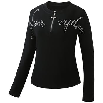 Γυναικείο T-shirt για φθινοπωρινό/χειμερινό 2025, αμερικανικού ρετρό στυλ, κατάλληλο για εσωτερική ή εξωτερική χρήση, για γυμναστική και τετράγωνο χορό, 251118