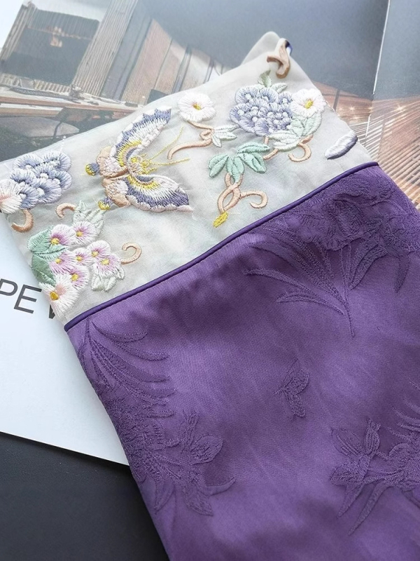 Embrodirana jacquard majica s 3/4 rukavima, moderan kinesko-zapadni stil, proljetna opuštena silueta