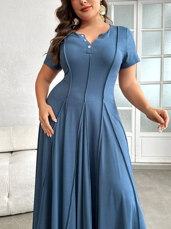 Fustă de birou plus size, în paletă Morandi de culori, potrivită pentru întâlniri și muncă
