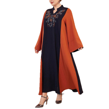 În stoc: rochie lungă brodată, stil etnic, elegantă pentru femei plus size – croială dreaptă, rochie de seară lungă