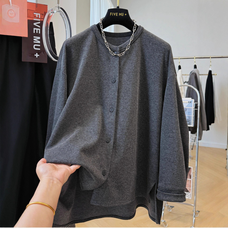 Plus-size 120 kg retro mekani velur kardigan s dugim rukavima, srednje duljine, za žene, korejski stil za svakodnevno slojevito nošenje