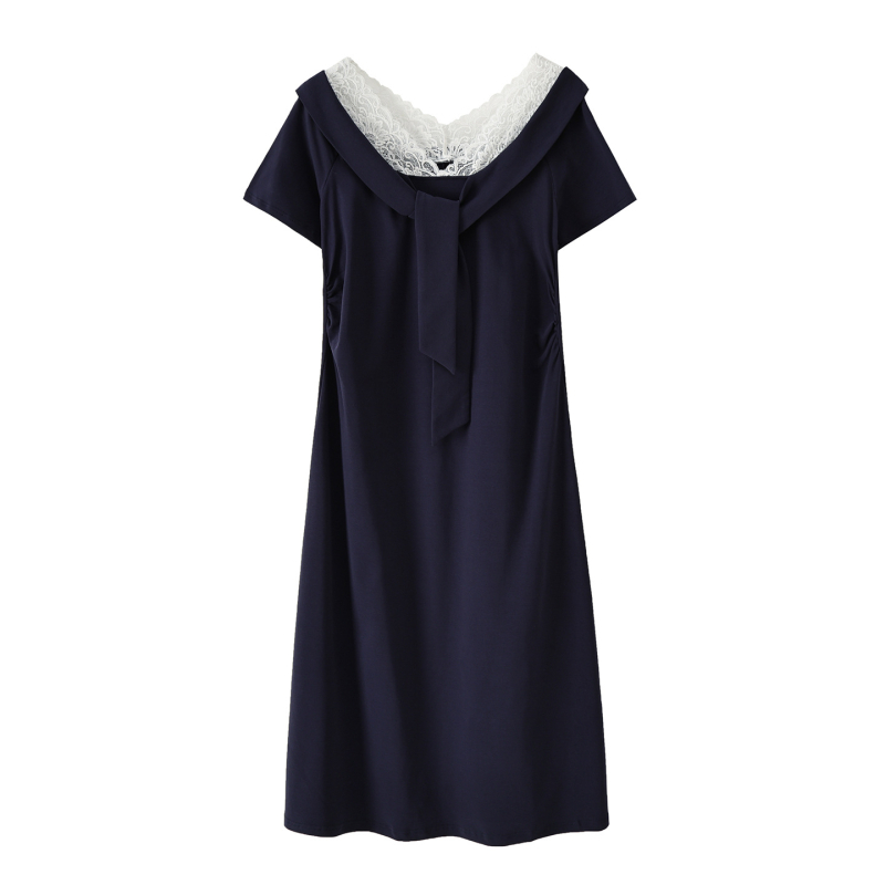 Rochie plus-size în stil socialite, primăvara 2026, inspirată de stilul franțuzesc, talie accentuată, lungă, din bumbac și elastan, 224197