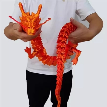 3D ispisani kineski zmaj s artikuliranim zglobovima, pokretni ukrasni model, dvanaest znakova zodijaka, cijeli zmaj, Godina zmaja