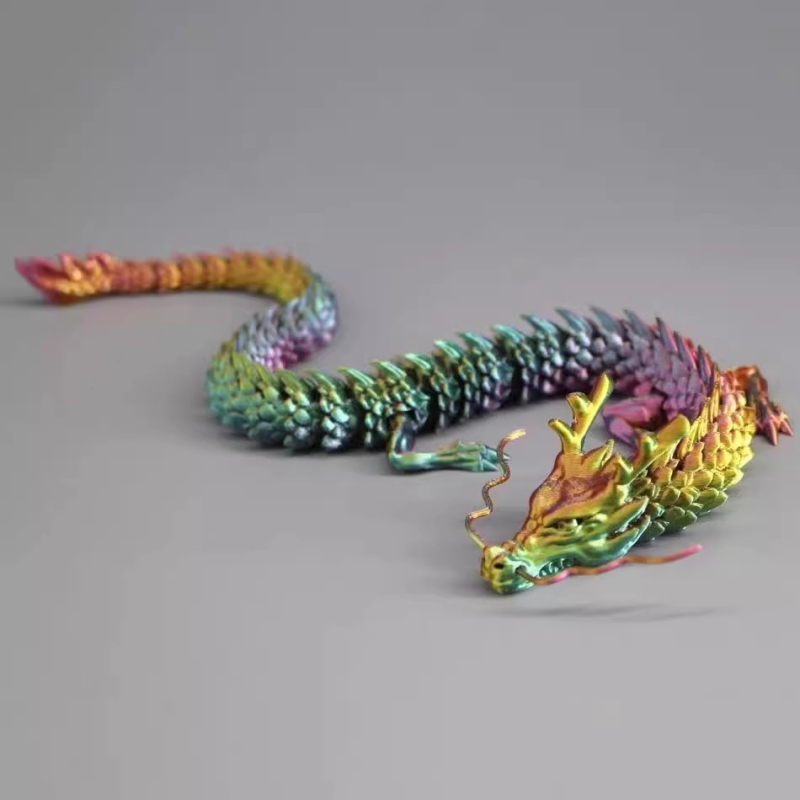 3D ispisani kineski zmaj s artikuliranim zglobovima, pokretni ukrasni model, dvanaest znakova zodijaka, cijeli zmaj, Godina zmaja