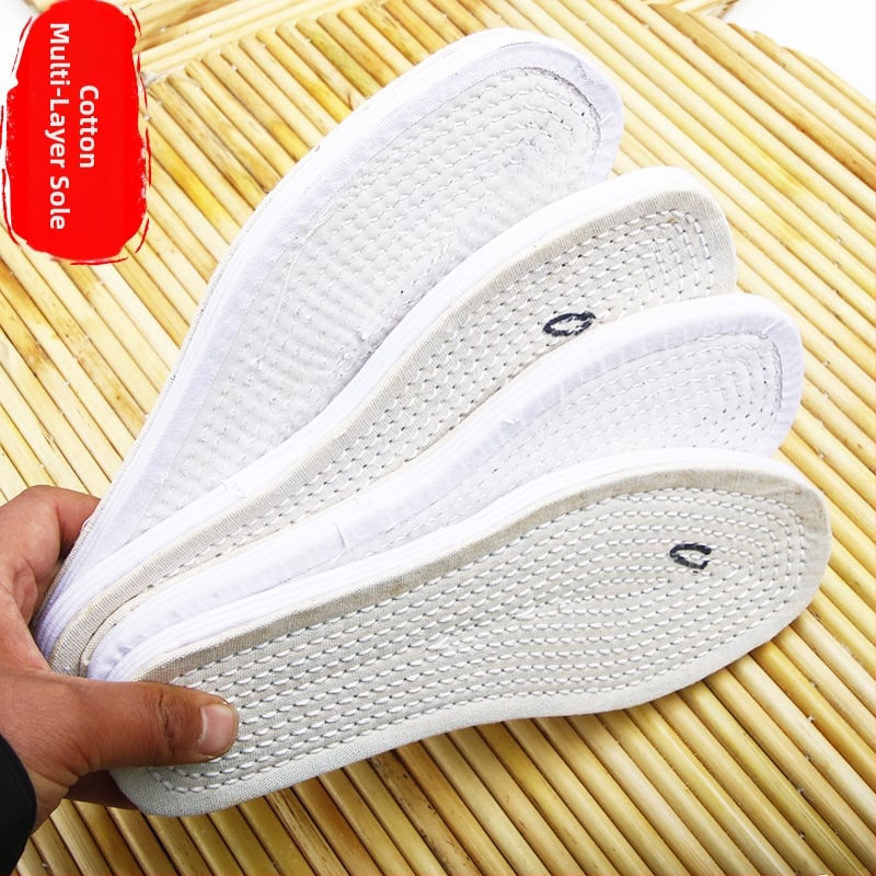 Viacvrstvový podklad podrážky z tkaného materiálu s konopným pletením, pripravený na šitie strojom, unisex, štýl Starý Peking, polotovar obuvi